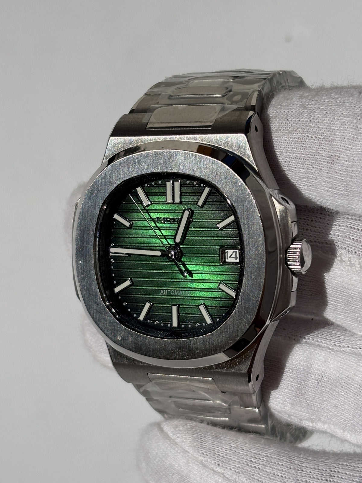 Seiko MOD automata karóra, acél, zöld számlap, 40 mm, NH34 | Evergreen