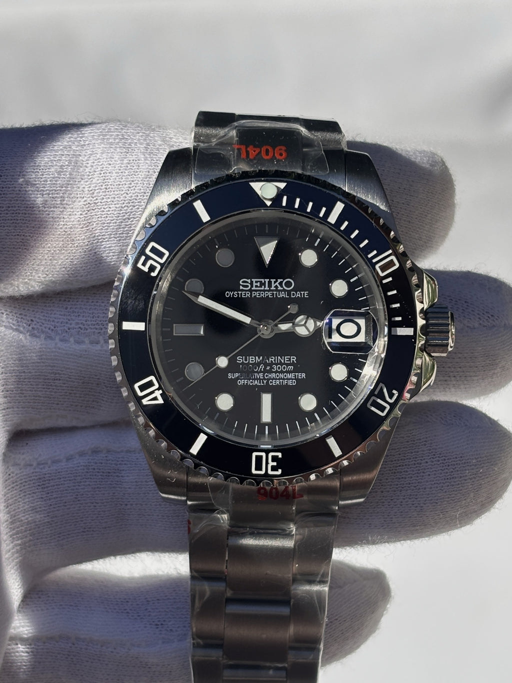 Seiko MOD automata karóra, acél, fekete számlap, fekete lünetta, 40 mm, NH34 | Abyss
