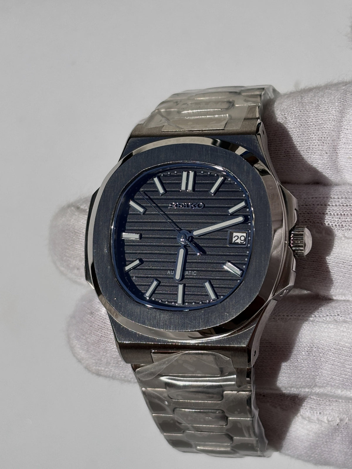 Seiko MOD automata karóra, acél, grafitszürke számlap, 41 mm, NH34 | Graphite