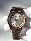 Seiko MOD automata karóra, rose gold, ezüst számlap, arab írású számok, 41 mm, NH34 | Peony