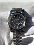 Seiko MOD automata karóra, acél, sötét számlap, gyűrűs számlap, 39 mm, NH34 | Eclipse