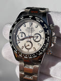 Seiko MOD automata karóra, acél, fehér számlap, alszámlapok, fekete lünetta, 40 mm, NH34 | Glacier