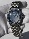 Seiko MOD automata karóra, acél, kék számlap, hullámmintás, kék lünetta, 41 mm, NH34 | Tide