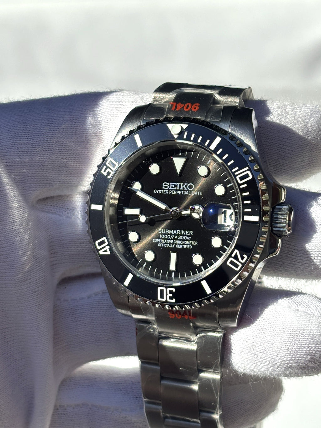Seiko MOD automata karóra, acél, fekete számlap, fekete lünetta, 40 mm, NH34 | Abyss