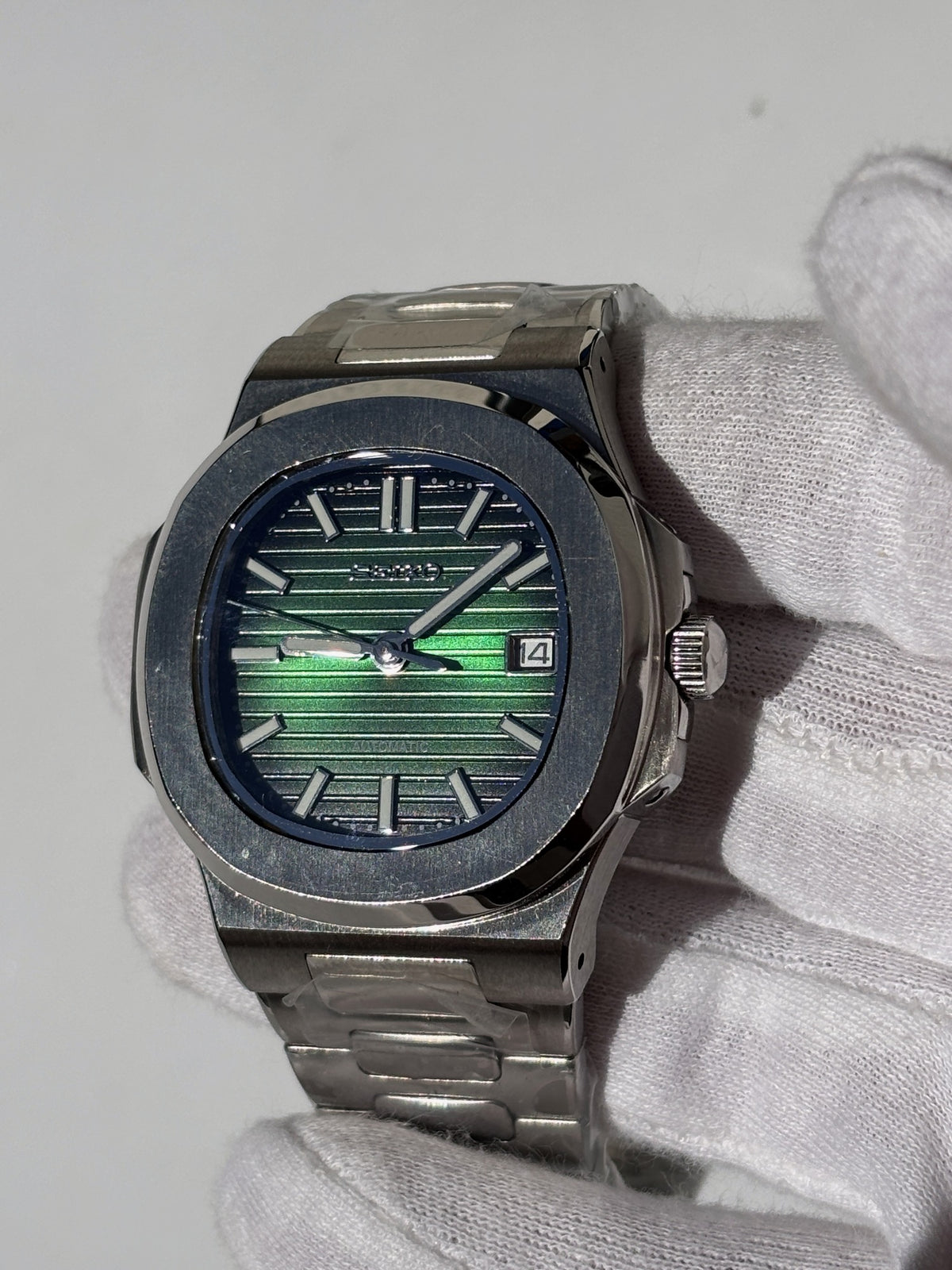 Seiko MOD automata karóra, acél, zöld számlap, 40 mm, NH34 | Evergreen