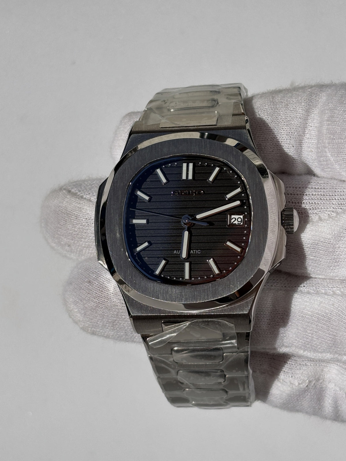 Seiko MOD automata karóra, acél, grafitszürke számlap, 41 mm, NH34 | Graphite