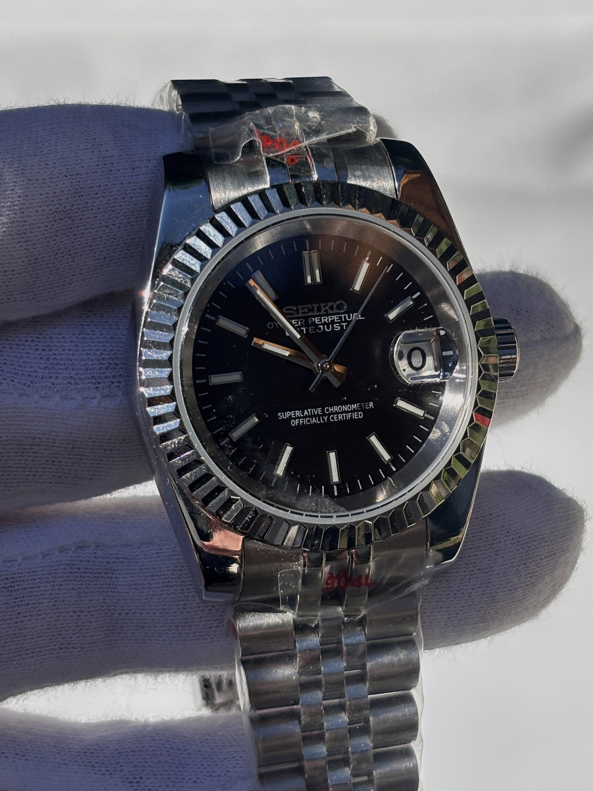 Seiko MOD automata karóra, acél, fekete számlap, pálcajelölők, 40 mm, NH34 | Jet