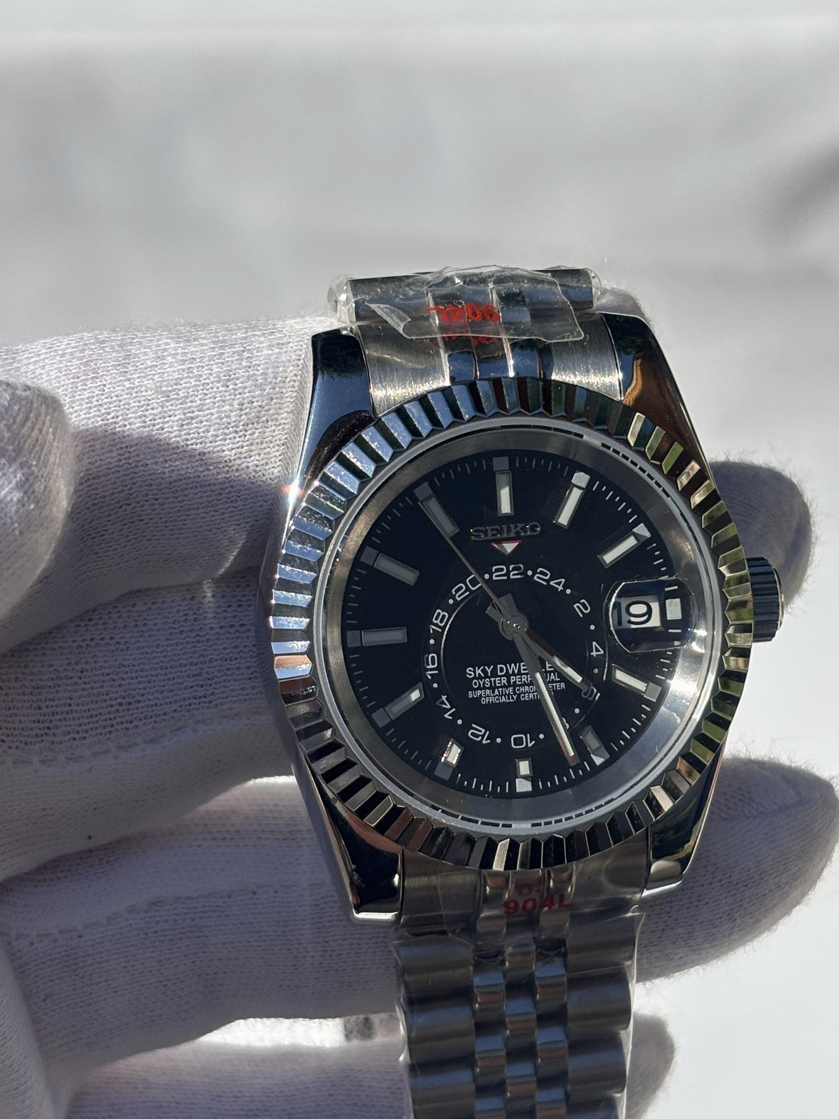 Seiko MOD automata karóra, acél, sötét számlap, gyűrűs számlap, 39 mm, NH34 | Eclipse
