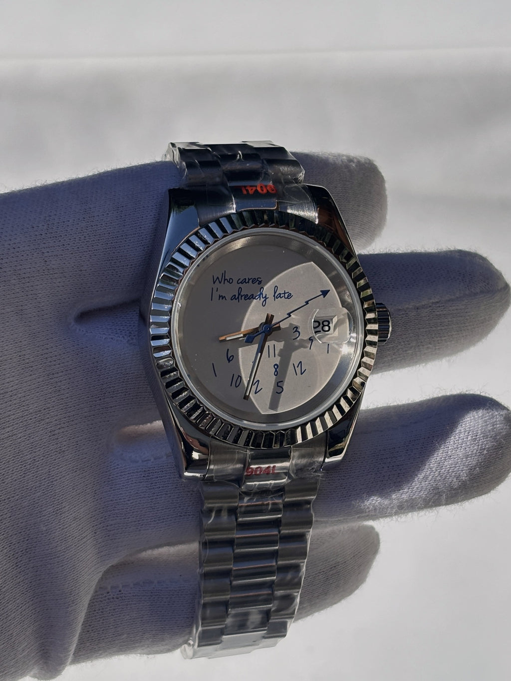 Seiko MOD automata karóra, acél, fehér számlap, kézírásos felirat, 39 mm, NH34 | Already Late