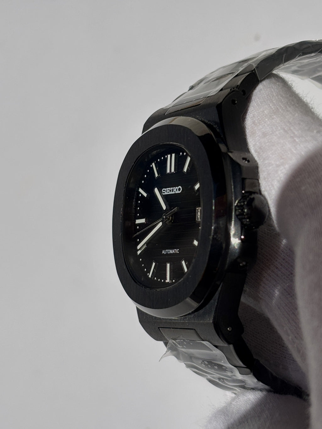 Seiko MOD automata karóra, fekete PVD, fekete számlap, 41 mm, NH34 | Carbon