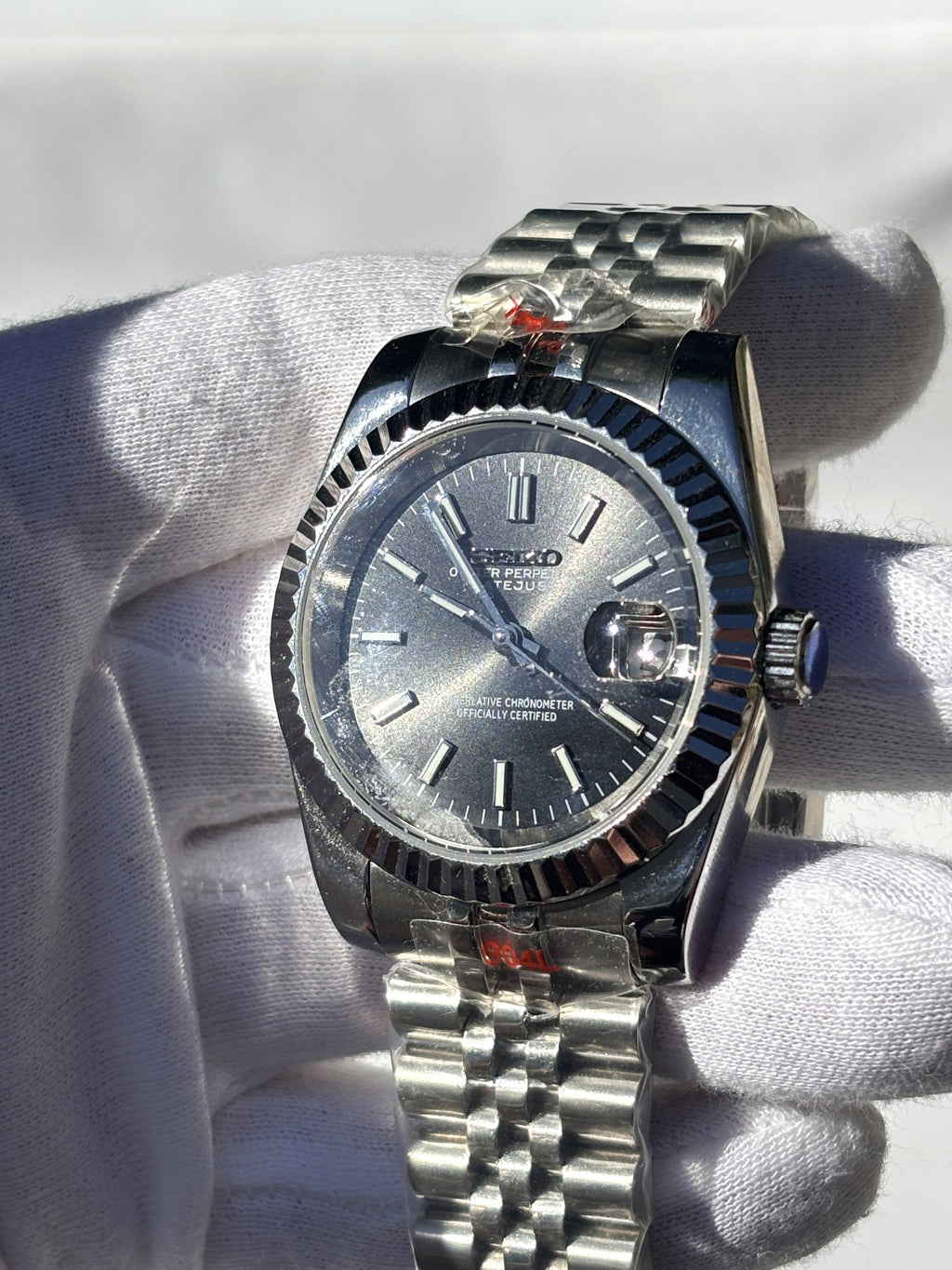 Seiko MOD automata karóra, acél, fekete számlap, pálcajelölők, 40 mm, NH34 | Jet