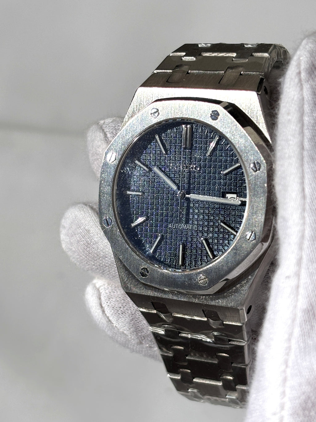 Seiko MOD automata karóra, acél, sötétkék számlap, 41 mm, NH34 | Navy