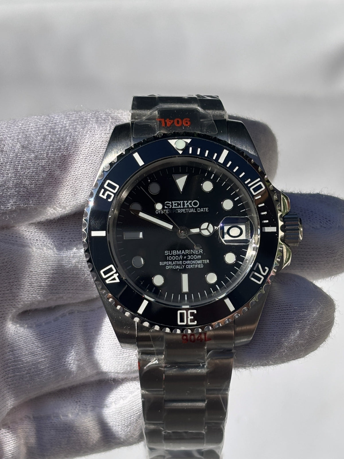 Seiko MOD automata karóra, acél, fekete számlap, fekete lünetta, 40 mm, NH34 | Abyss