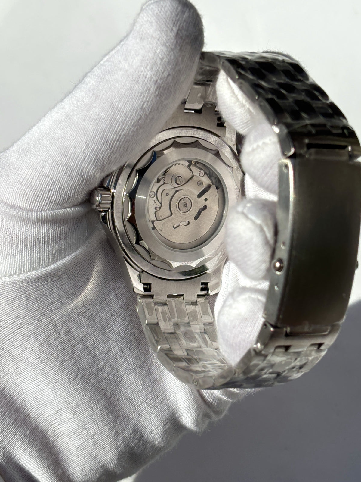 Seiko MOD automata karóra, acél, kék számlap, hullámmintás, kék lünetta, 41 mm, NH34 | Tide