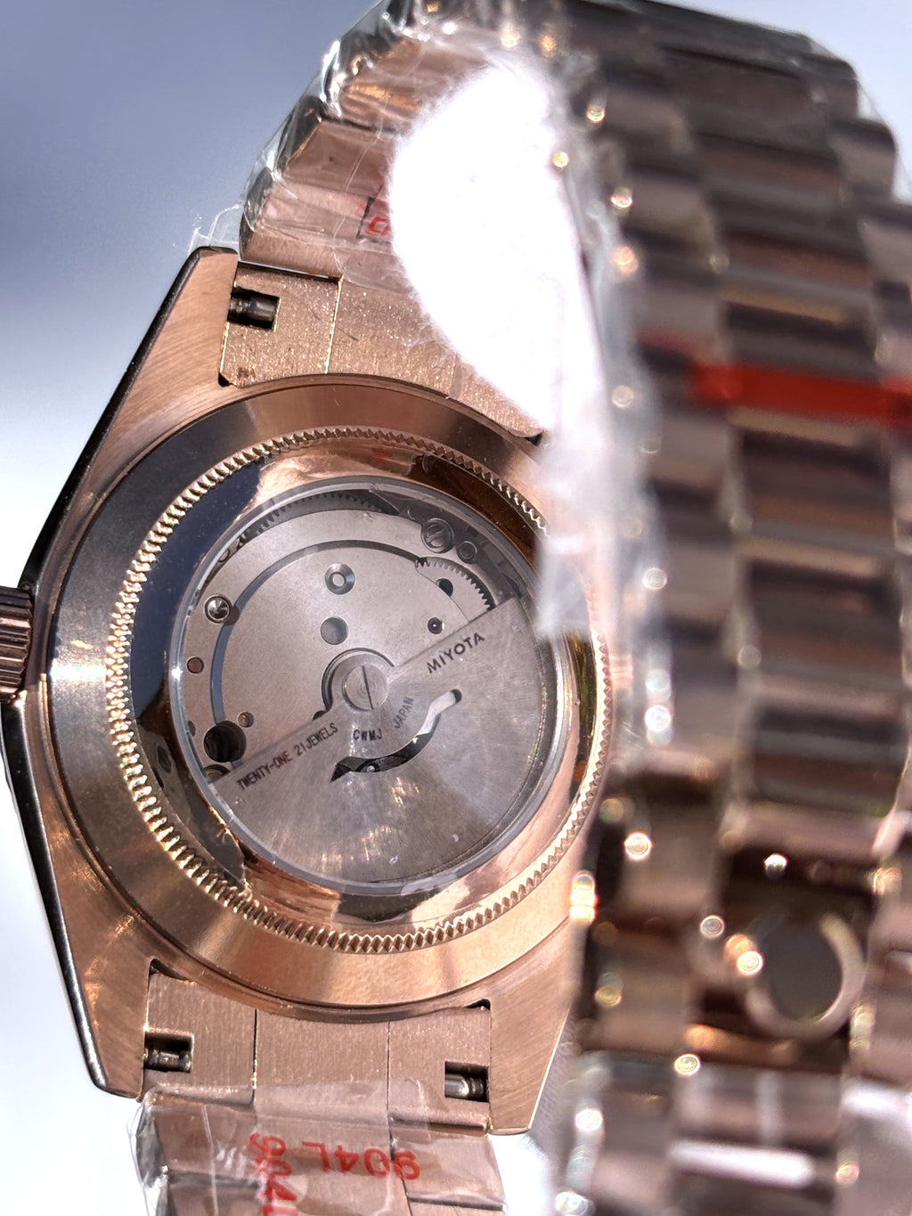 Seiko MOD automata karóra, rose gold, ezüst számlap, arab írású számok, 41 mm, NH34 | Peony