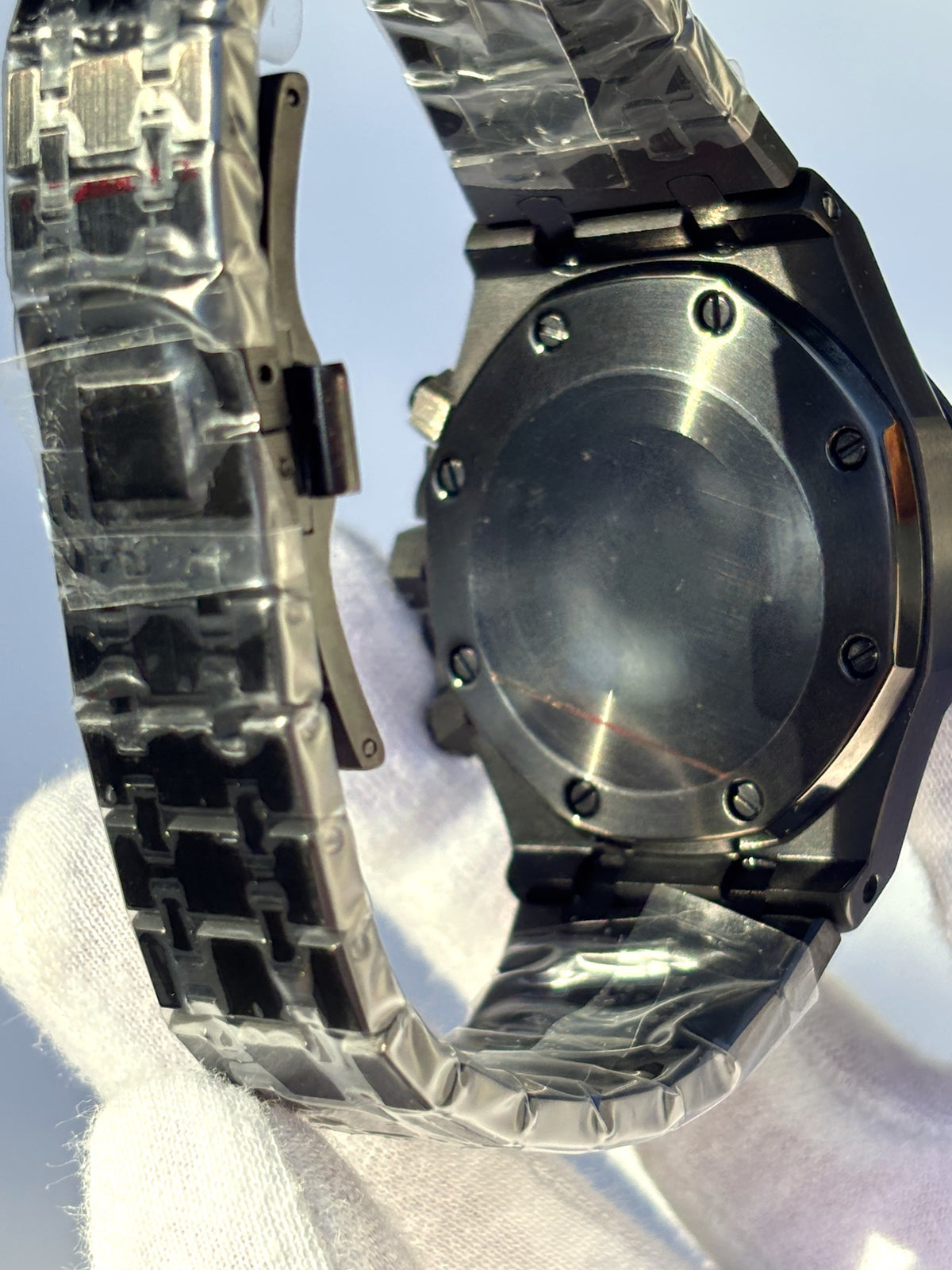 Seiko MOD kronográf karóra, fekete PVD, fekete számlap, 41 mm, VK63 | Blackout