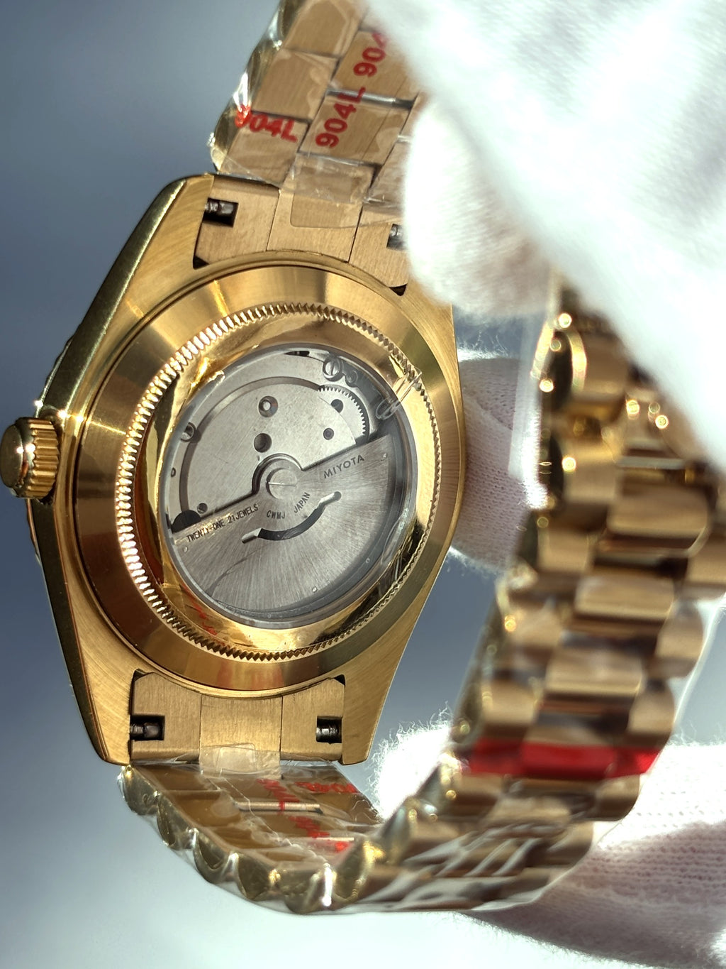Seiko MOD automata karóra, arany, aranysárga számlap, római számok, 41 mm, NH34 | Honey