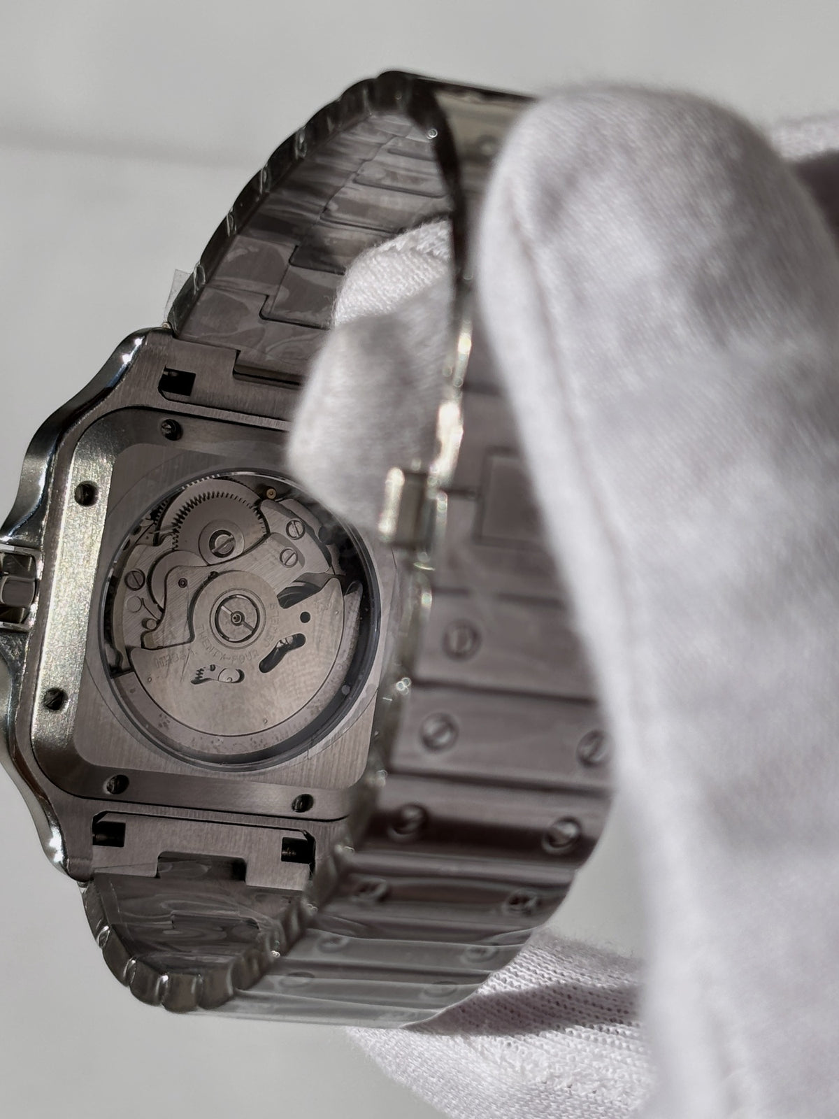 Seiko MOD automata karóra, acél, fehér számlap, római számok, 38 mm, NH34 | Linen