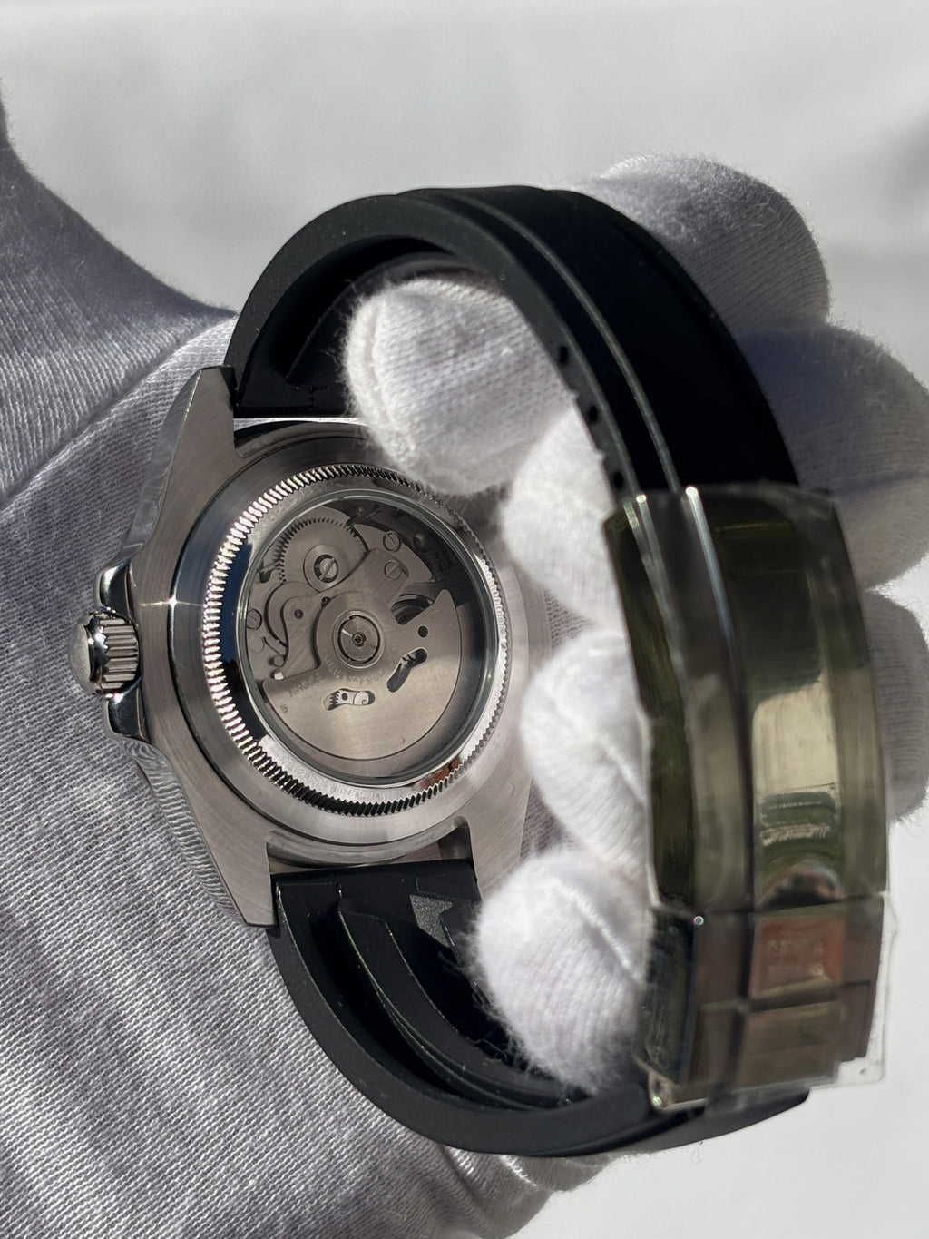 Seiko MOD automata karóra, acél, fekete számlap, fekete gumipánt, 40 mm, NH34 | Ink