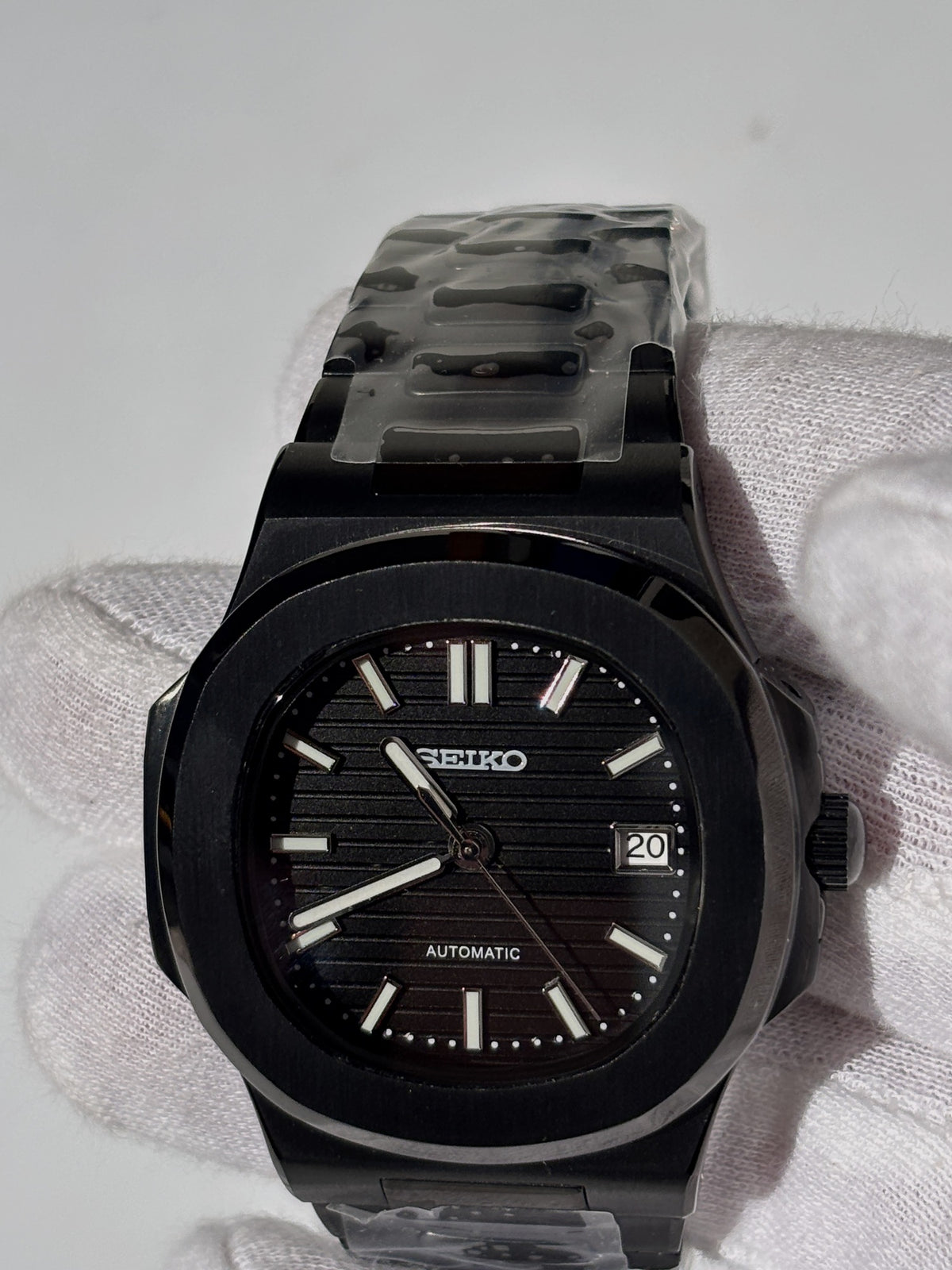 Seiko MOD automata karóra, fekete PVD, fekete számlap, 41 mm, NH34 | Carbon