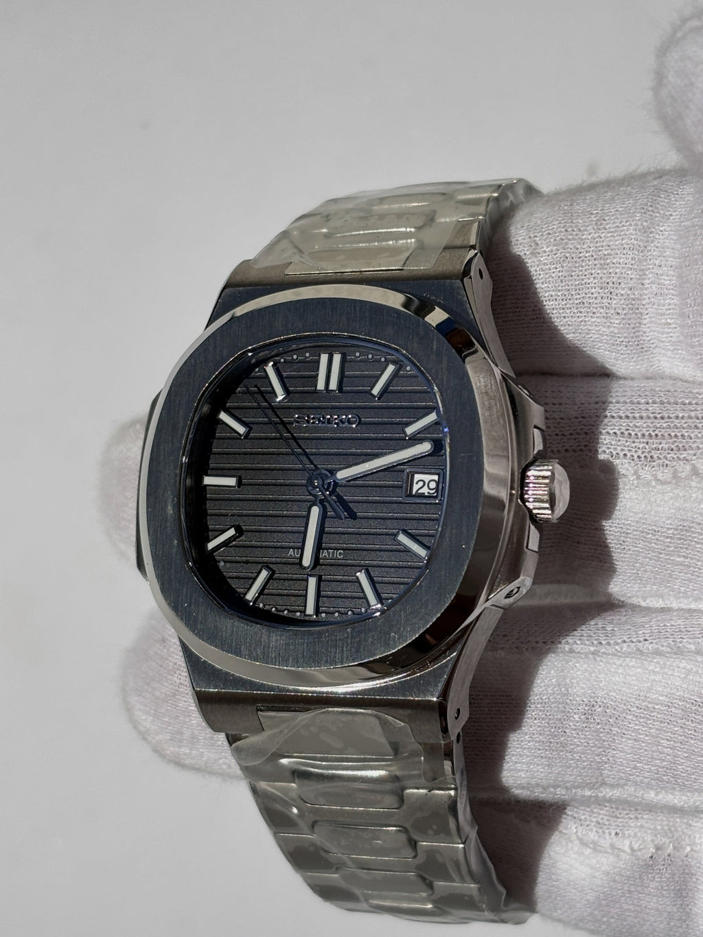 Seiko MOD automata karóra, acél, grafitszürke számlap, 41 mm, NH34 | Graphite